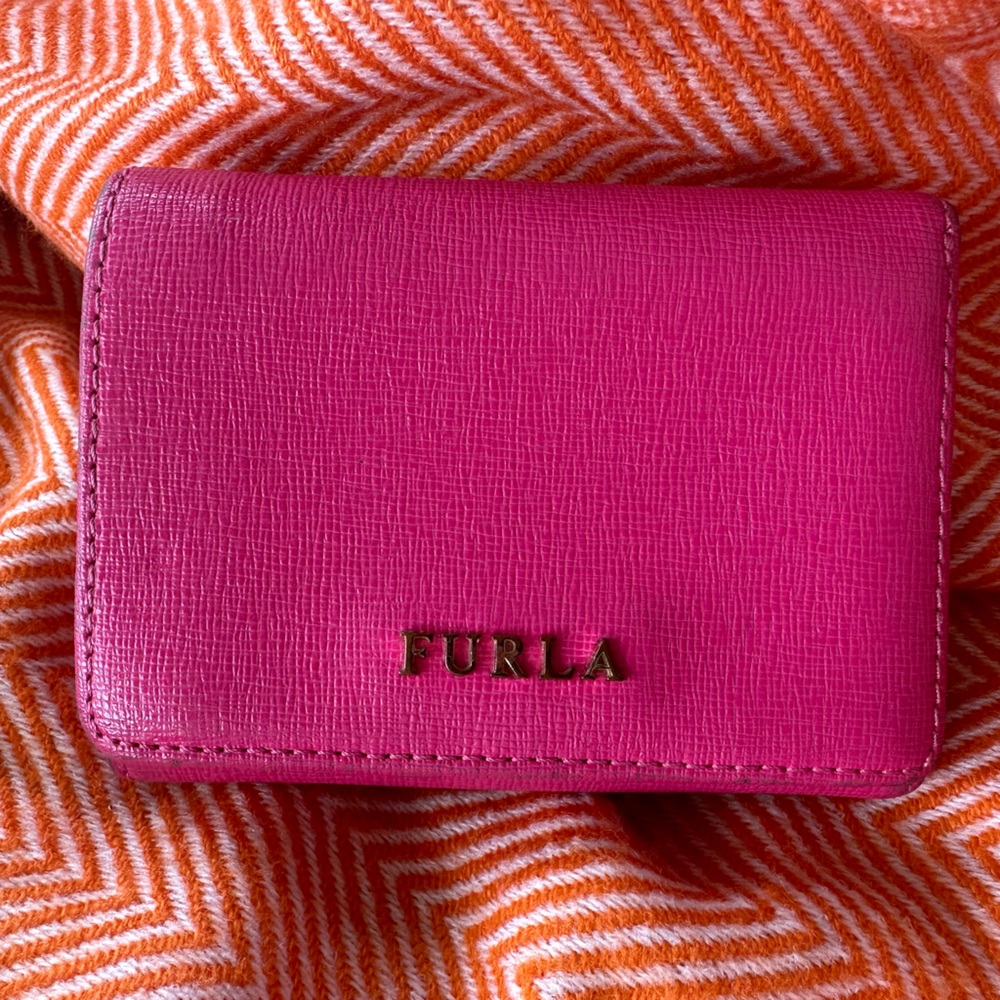 FURLA trifold pink wallet